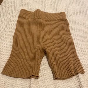 light carmel brown biker shorts